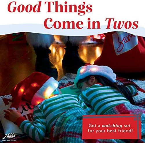 Winks Novelty Plush Santa Hat - Light Up, Funny Christmas Hats for Kids & Adults