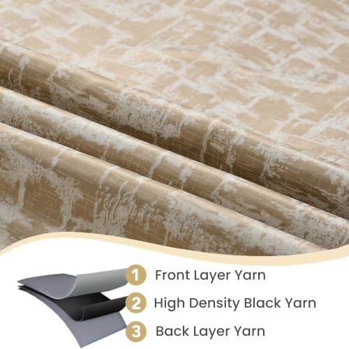 Image of FRESH FROM LOOM Premium 6 ft Curtains for Slider Track | Non-Ring Curtains | S-Wave Pleat | Non-Ring Curtains | S-Wave Pleat | Parda | Light Block Blackout Parde | (Beige | 6 Feet Long, 1pc Only)