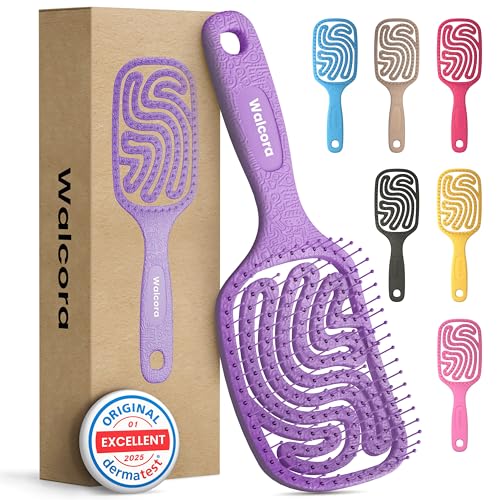 Walcora Spazzola Capelli Districante – Scioglinodi Anti Nodi – Per Capelli Ricci, Lisci, Fini, Bagnati e Lunghi – Hair Brush Anti Rottura per Donna, Uomo e Bambini