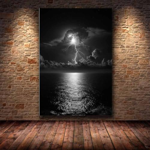Poster noir et blanc tempêtes pour créer un salon moderne et épuré