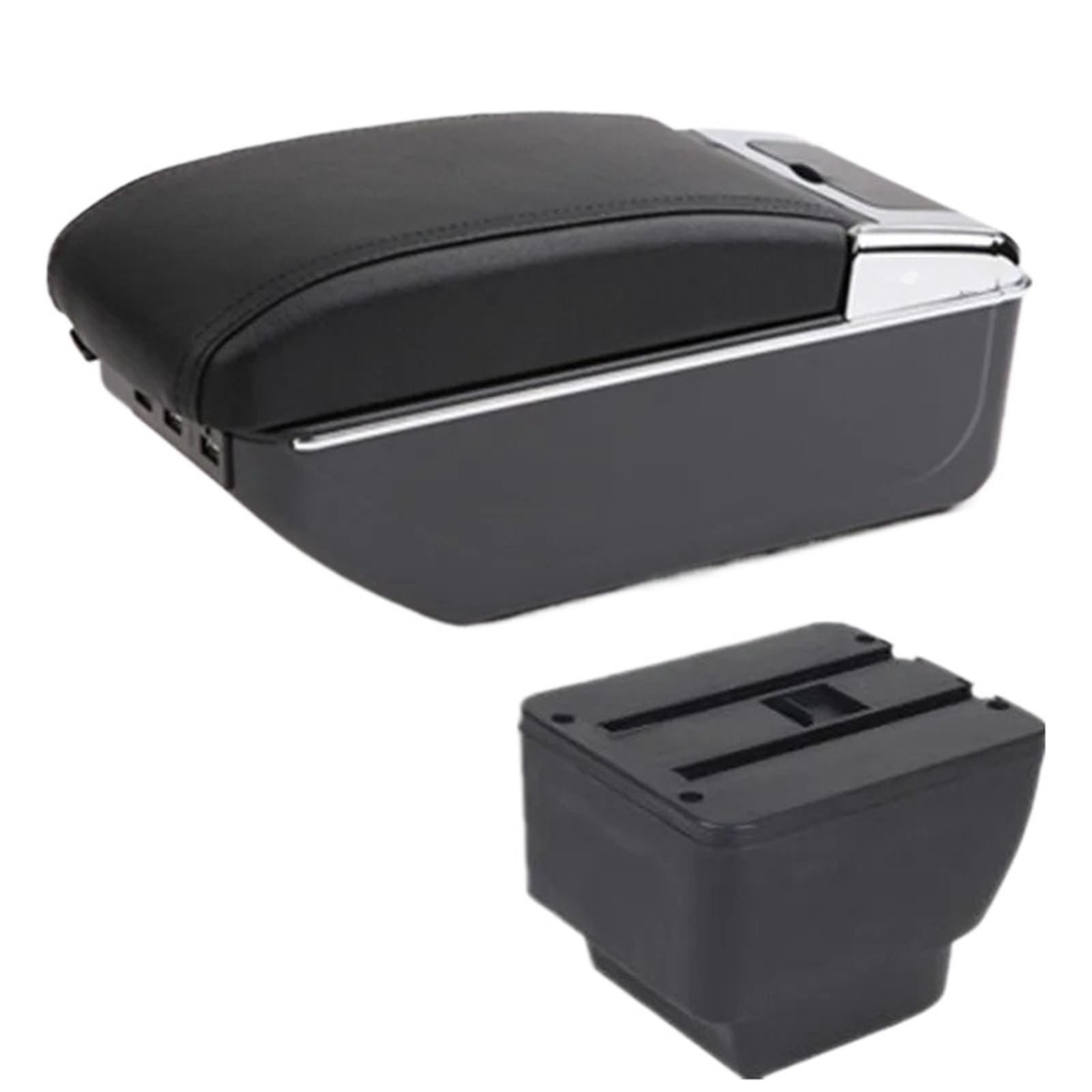 NOKRGQW Car Armrest Box For MAZDA 2 Car Armrest Centra Storage Box Interior Dedicated Retrofit Parts Accessories(C2 black line 7USB)