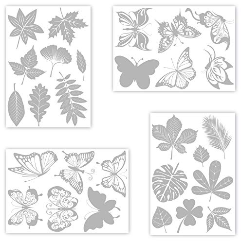 GLOBALDREAM Pegatinas de Ventana anticolisión, 24 Piezas de Pegatinas de Mariposa para Ventanas con Formas de Hojas, Pegatinas de Vidrio, para Evitar Que los pájaros vuelen hacia Las Ventanas Cover