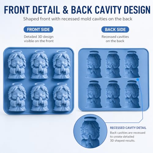 Molde de silicona para cubos de hielo 3D Ángel Orante miniatura 6