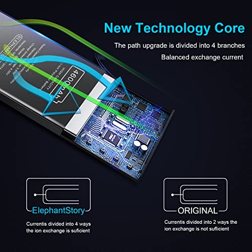 Elephantstory Battery For Iphone Xs 4600Mah High Capacity New 0 Cycle Internal Battery Replacement Fit For Model A1920, A2097, A2098, A2100 With Complete Repair Tool #TOP1