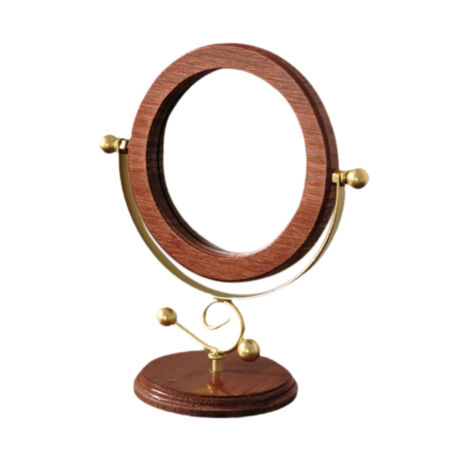 Wood Makeup Mirror Elegant House Decor Stand Mirrors for Bathroom Indoor Dorm Gold | Health & Beauty | Makeup | Makeup Tools & Accessories | Makeup Mirrors-image-32