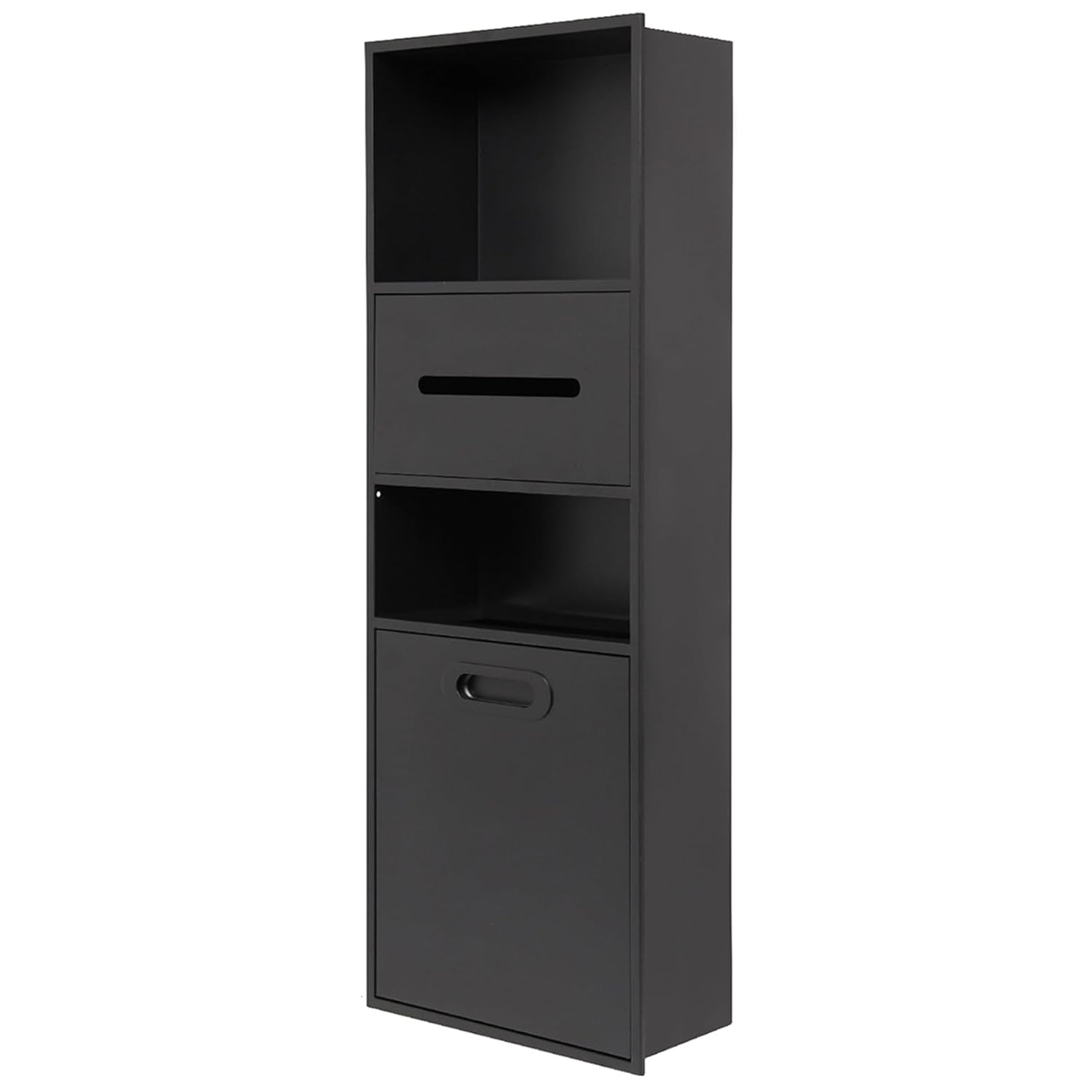 Dntum Recessed Shower Caddy Waterproof Stainless Steel Storage Shelf Toilet Paper Holder Trash Can Organizer Grey Alcove 65X30X14Cm