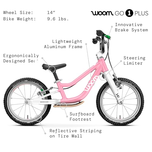 Image of woom GO 1 & GO 1 Plus Balance Bike for Toddlers & Kids 18 Month to 4.5 Years Old, 12-Inch & 14-Inch Lightweight Bicycles for Boys & Girls