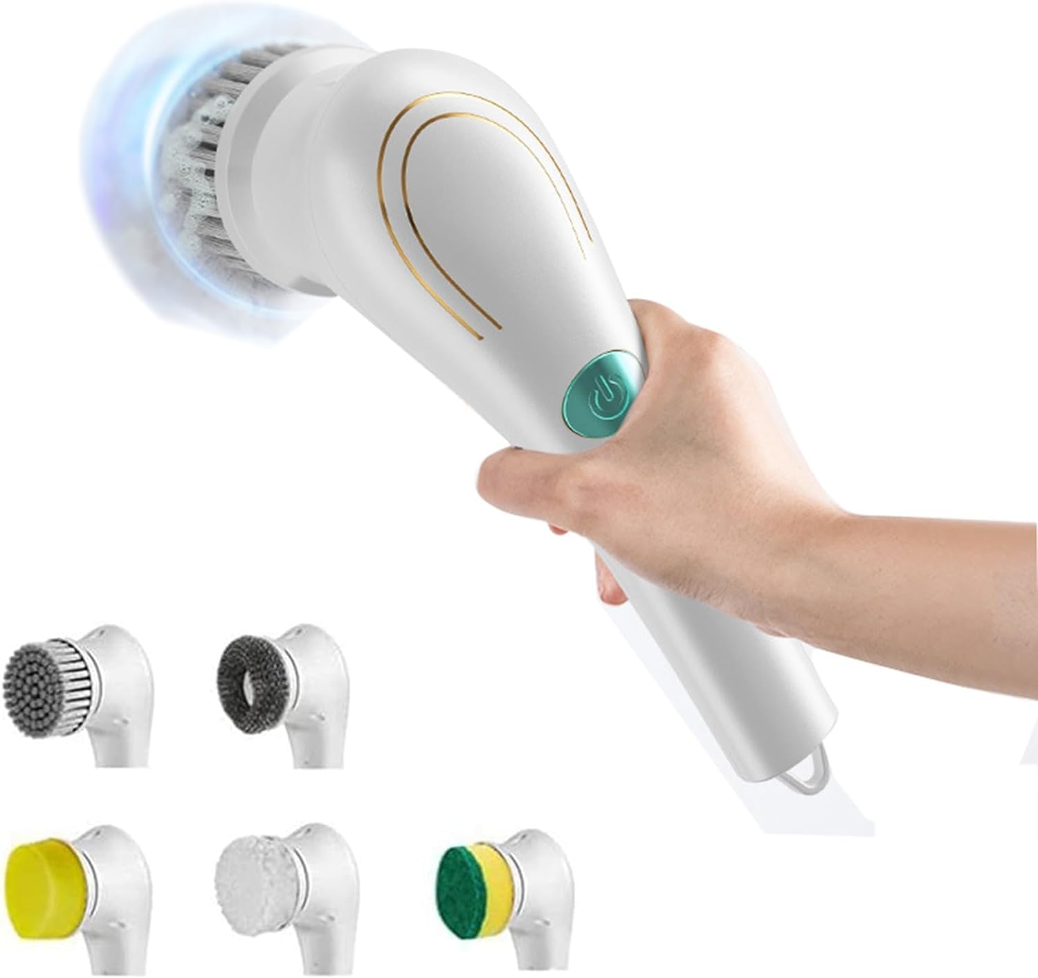 ARTSZY Electric Spin Scrubber Electric Cleaning Brush Cordless Power Scrubber with 5 Replaceable Brush Heads Handheld Power Shower