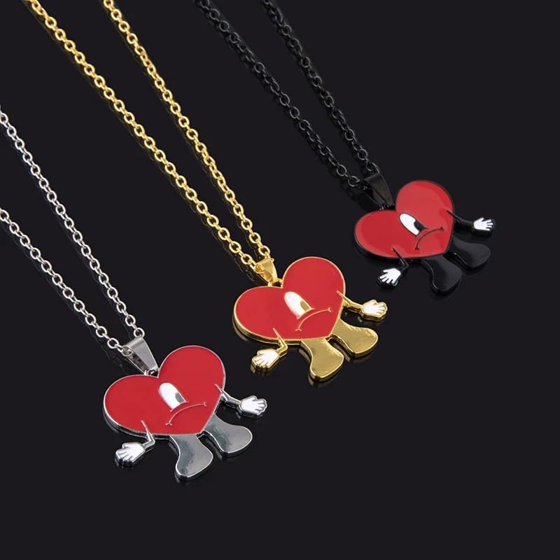 Collier pendentif coeur rouge triste transformé en cadeau idéal