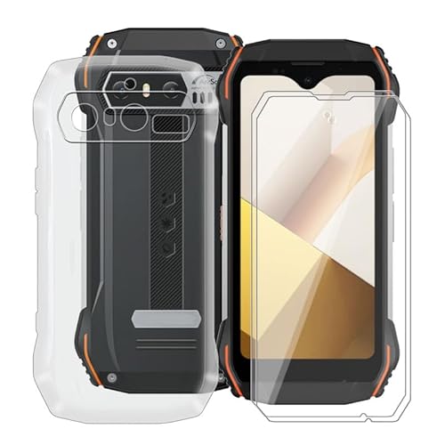 WIMSPEED Soft TPU Bumper Clear Case for Blackview N6000 with 2 Pcs Tempered Glass Screen Protector, Ultra Thin Silicone Shockproof Case for Blackview N6000 (4.3") - Transparent