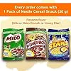 Moptrek mily 3-in-1 Instant Cereal Milk Drink and 1-Pack Nestle Cereal Snack Bundle