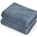 Cleanbear 100% Cotton Hand Towels, Highly Absorbent, Set of 2 (Blue-Grey)