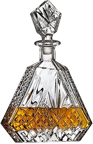 Carafe à whisky pour liqueur, scotch, bourbon ou vin, coupe irlandaise, cristal triangulaire, 750 ml, sans plomb