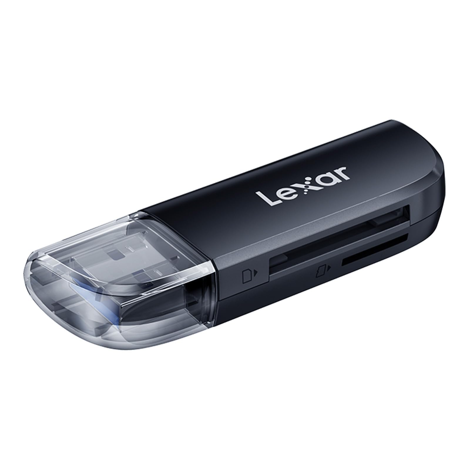 lexar dual slot usb-a card reader, usb 3.2 gen 1 up to 104mb/s,usb-a for sd/microsd/sdhc/sdxc camera card reader adapter,otg micro sd card adapter for pc/laptop/tablet