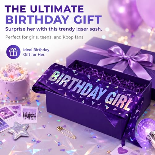 Birthday Girl Sash, K Pop Hunters Purple Birthday Sash Party Decoration — view 6