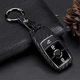 M.JVisun Soft Silicone Rubber Carbon Fiber Texture Cover Car Remote Key Fob Case for Mercedes-Benz...