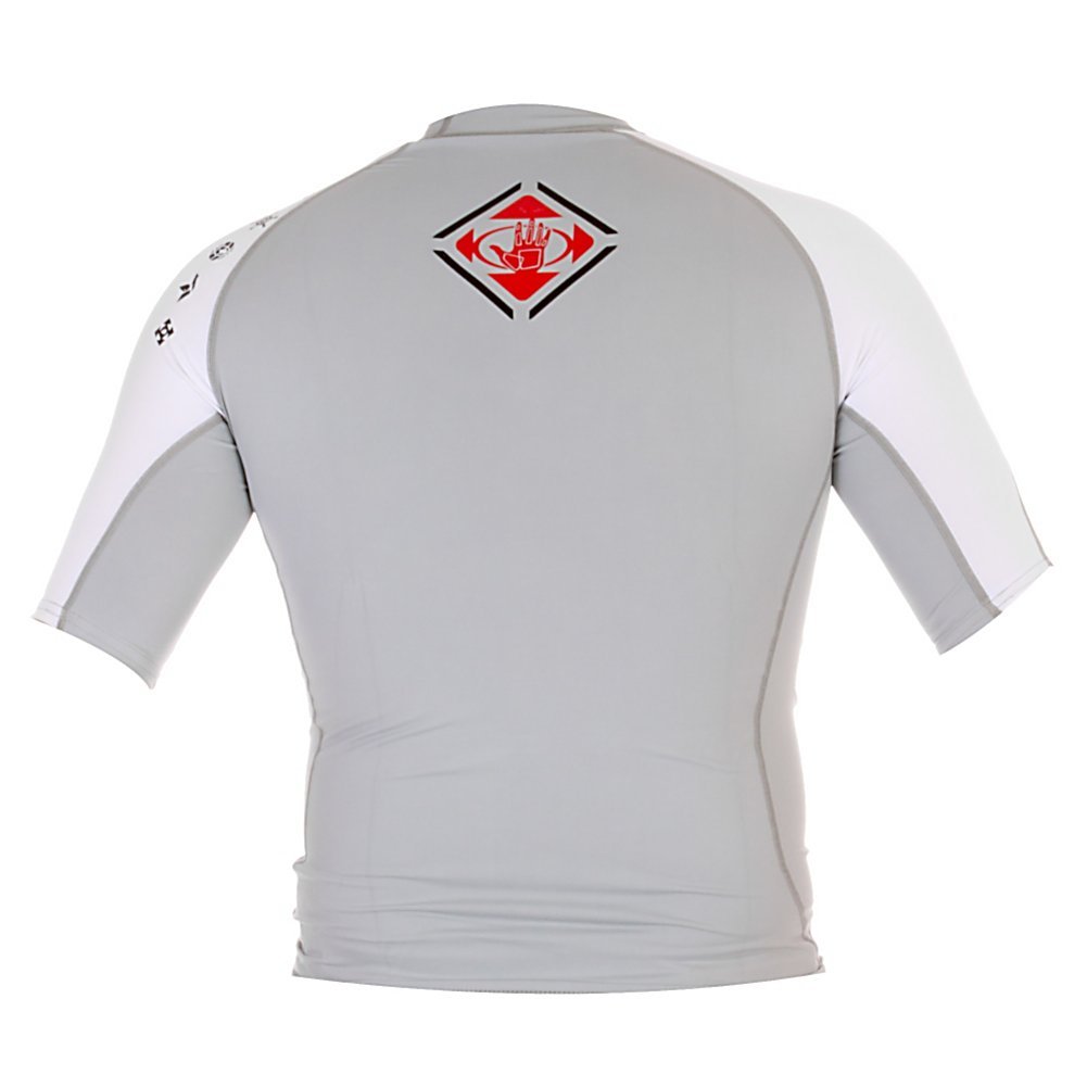 Body Glove 540 Mens Short Arm Lycra Shirts Rash Guard (Black/White/Silver, Small)