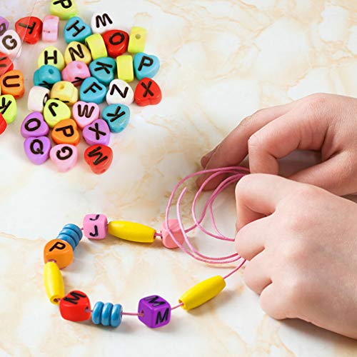 STOBOK 800Pcs Letras Do Alfabeto Cubo Contas para Fazer Joias DIY Pulseiras Colares