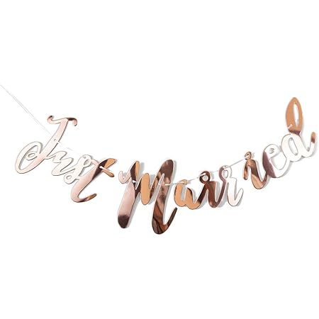 Amazon Co Jp Lumierechat 結婚式 ウェディング ガーランド 飾り 筆記体 スクリプト ピンク ゴールド Just Married A 86 Just Married ピンクゴールド おもちゃ