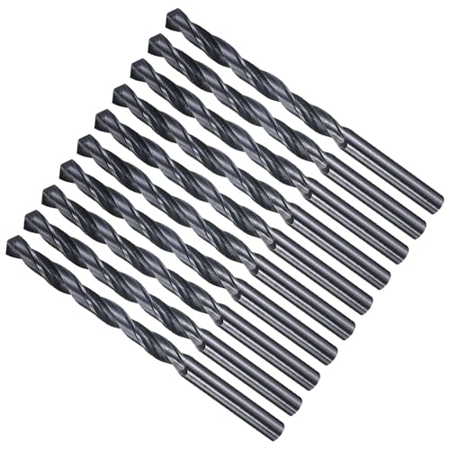 METALLIXITY Drill Bit (6.8mm) 10Pcs, 4241 High-Speed Steel Straight Shank Nitriding Black 118° for Wood Plastic Iron Copper Aluminum Low Soft Metal
