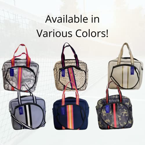 Dallas Hill Designs Tennis Bag For Women | Neoprene Tote | 3 Rackets | Applicable For Pickleball, Paddle, Squash, Racquetball, Badminton | Shoes And Gear | Ladies Purse | Multi Pockets #TOP6