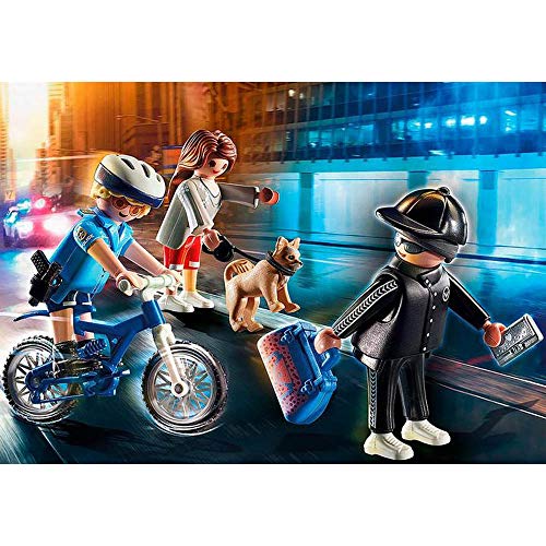 Policial Com Bicicleta E Fugitivo