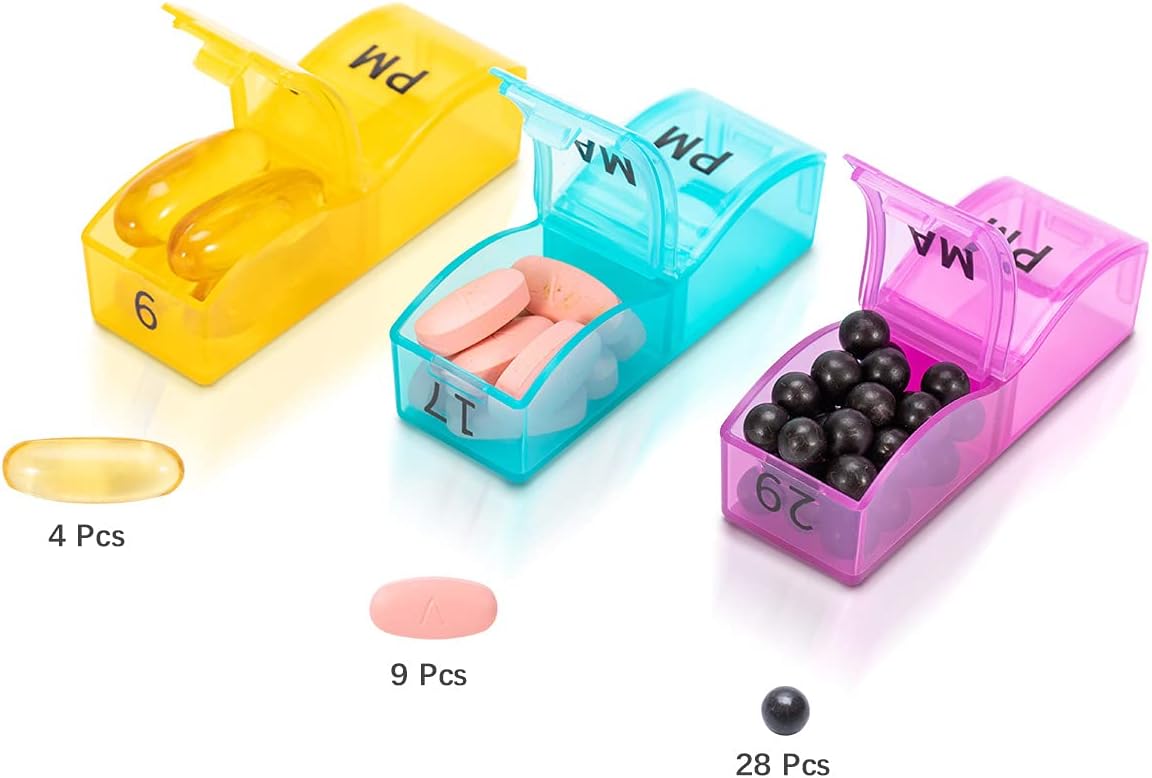 Monthly Pill Organizer 2 Times a Day - AM PM Month Pill Box with 32 Compartments, 31 Day Travel Pill Reminder, Small Pill Case Container with BPA-Free to Hold Vitamins, Fish Oil