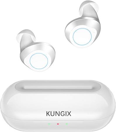 Auriculares Inalambricos Bluetooth v5.0, KUNGIX Auriculares Bluetooth  Deportivos In-Ear Mini Twins Auriculares IPX5 Impermeable con Caja de Carga  Portátil y Micrófono Integrado (White) : Amazon.es: Electrónica