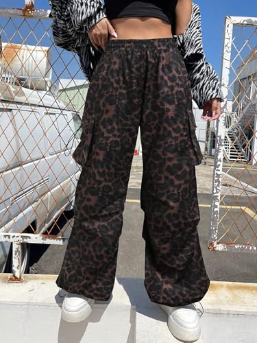 ZAFUL Parachute Pants for Women Sweatpants Y2K Contrast Pipping Cargo Trousers Jogger Pants with Pockets2