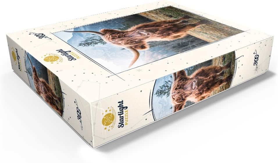 MyPuzzle Highland Cattle in The Italian Dolomites - Premium 300 Piece Jigsaw Puzzle for Adults