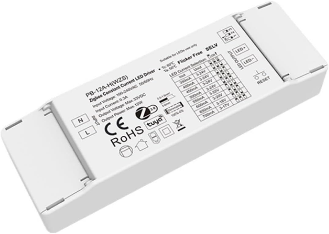 AC110V-220V to 3-24VDC 1CH* 12W Zigbee 3.0 Constant Current LED Driver 9-45VDC 100-450mA lamp Controller(PB-12A-H(WZS))