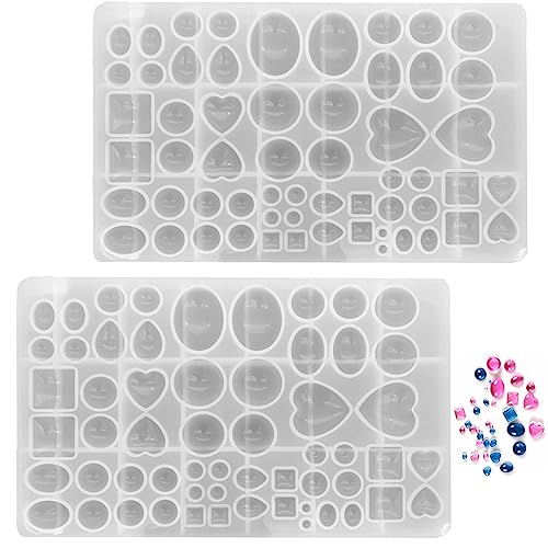 DD-life 2 Pcs Gem Jewelry Casting Mold,Resin Jewelry Casting Molds for Making Earrings Jewelry Making Crafting Projects (Large)