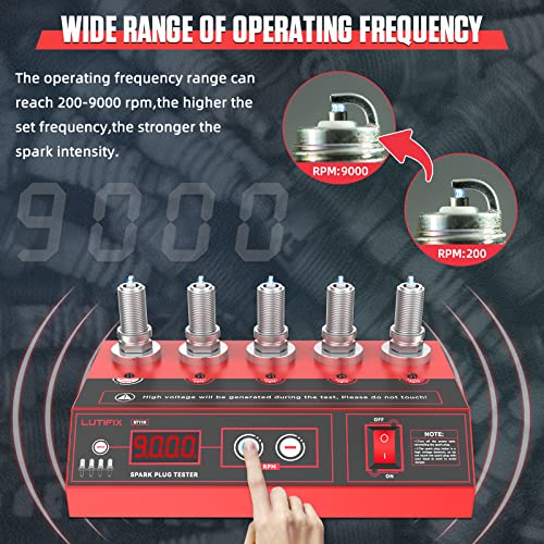 Spark Plug Tester 5-Holes Adjustable Frequency Spark Tester 200-9000Rpm Car Ignition Coil Tester Diagnostic Tool For 12V Gasoline Vehicles And Motorcycle Spark Plugs Testing #TOP4