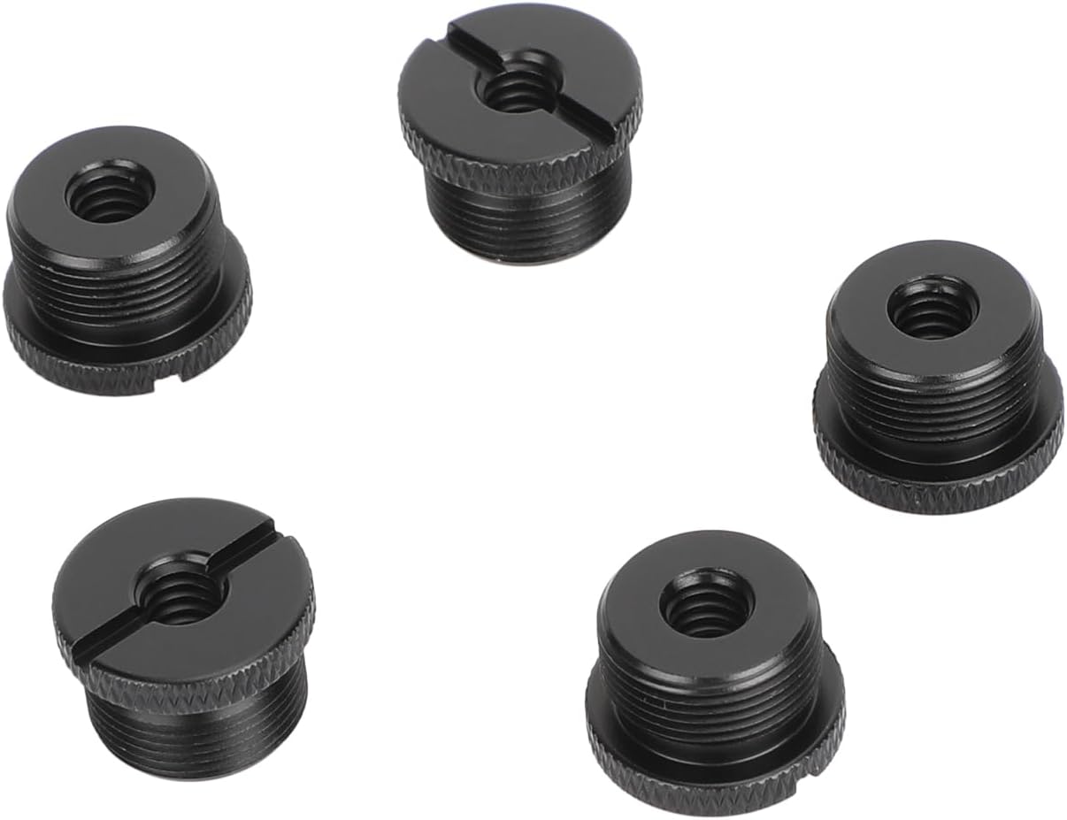 5/8"-27 Male to 1/4"-20 Female Screw Adapter for Microphone Stand Mount(5 Pieces)