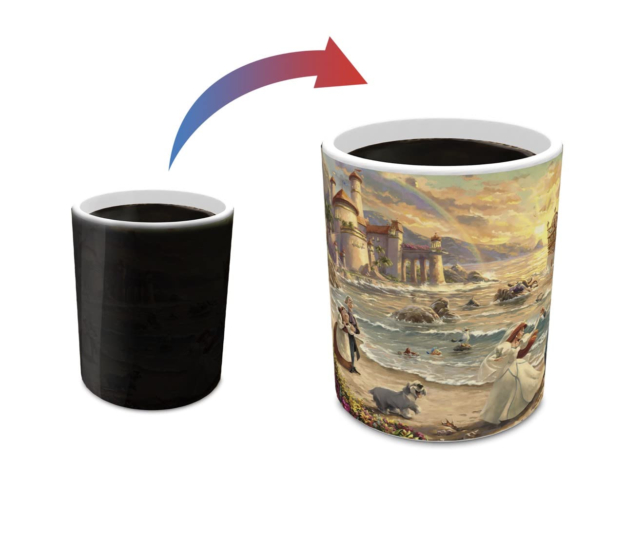 Morphing Mugs Disney – La Sirenita – Celebration of Love – Una taza de cerámica que cambia de color de 325 ml – Imagen revelada cuando se añade líquido caliente