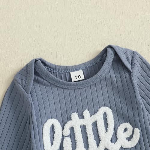 pengnight Newborn Baby Boy Clothes Long Sleeve Little Bro Romper Bodysuit Pants Set Fall Winter Outfits 0 3 6 9 12 Months4