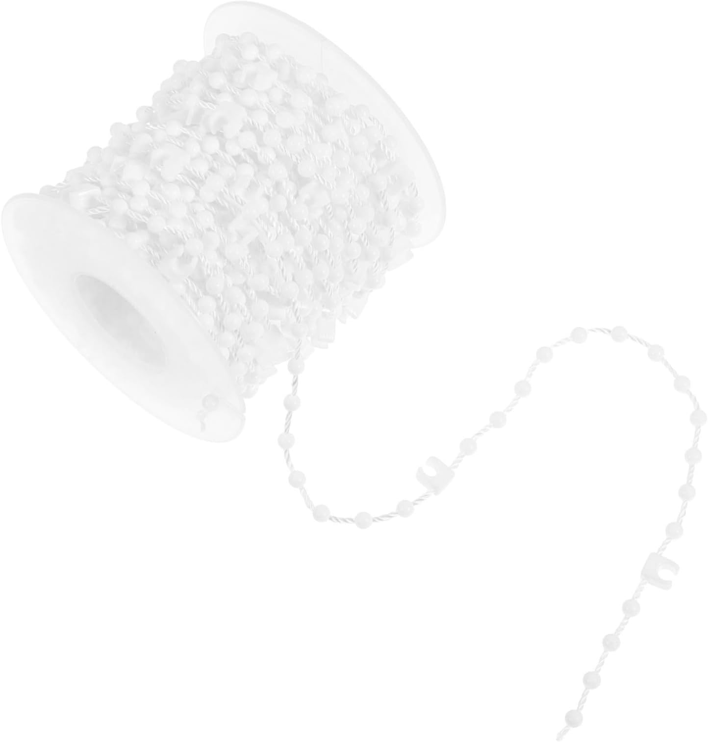 BIUDECO Venetian Bead Chain Window Blind Roller Shades Roller Curtains for Windows Blinds The Chain Roller Shade Bead Chains Window Treatment Hardware Window Curtain Beads Rope White Pvc