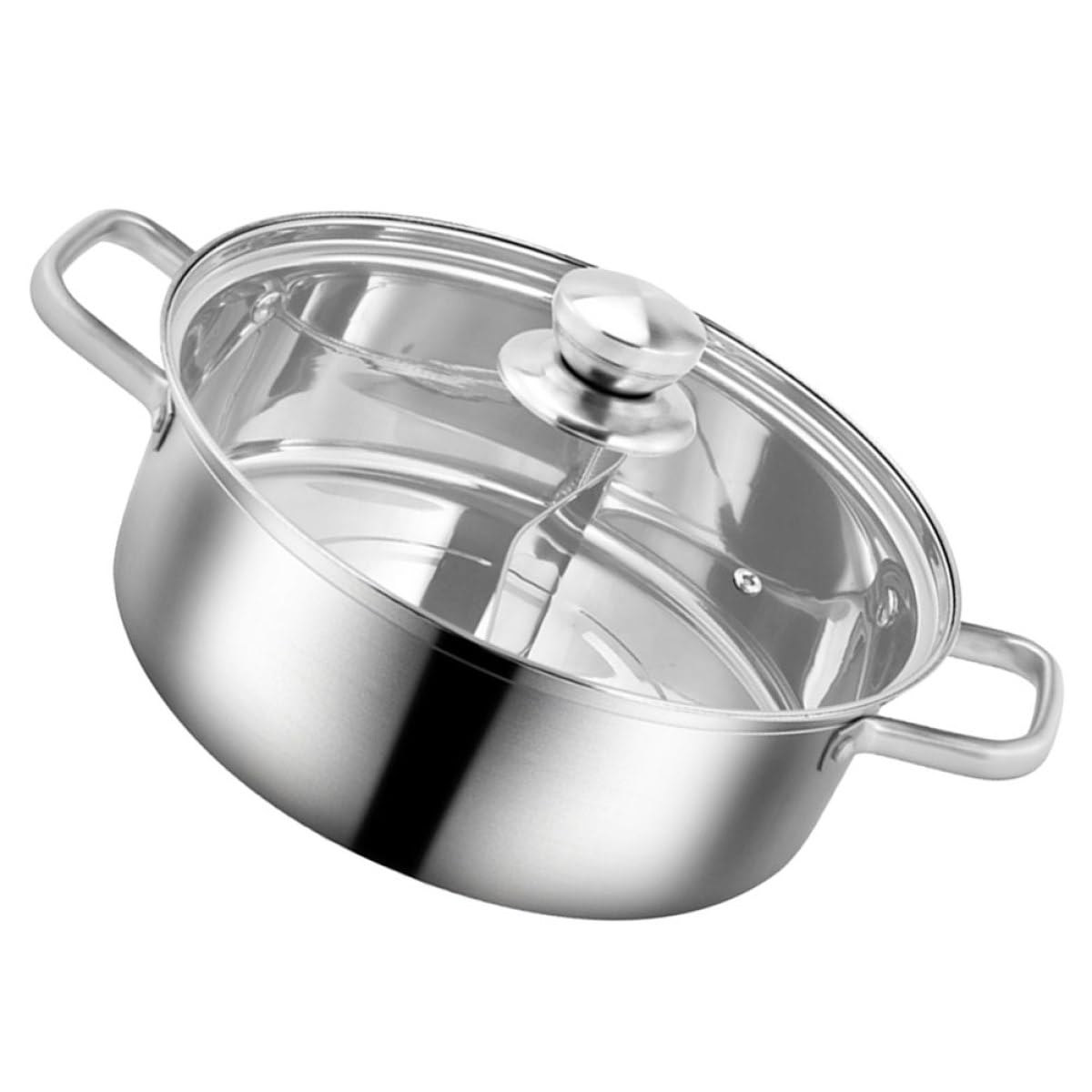 Marmite à fondue inox double compartiment 28 cm pour cuisine maison et plat à induction
