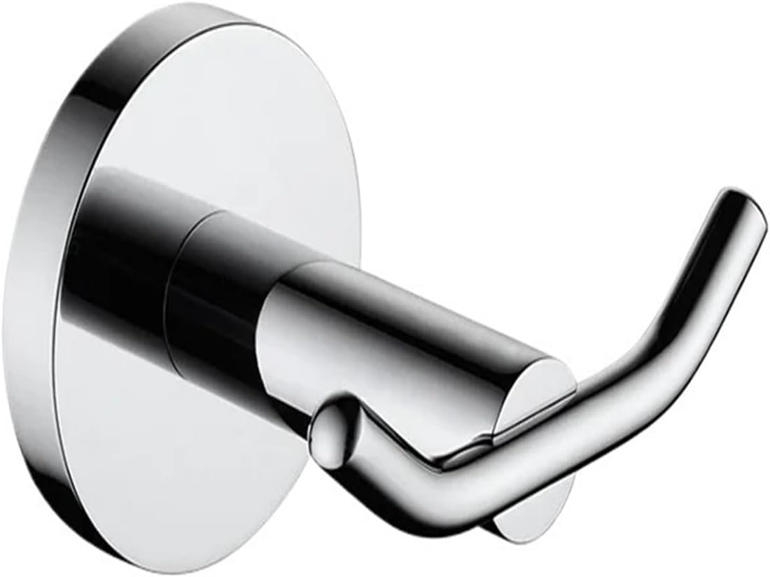 Bathroom Hardware Bathroom Accessories Towel Rack Shelf Paper Holder Chrome Plated Toilet Brush Holder Towel Robe Hook Fashionable(Towel Ring) (Robe Hook 2 Hooks)