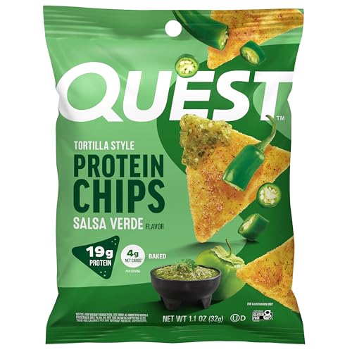 Quest Nutrition Tortilla Style Protein Chips, Salsa Verde, 19g of