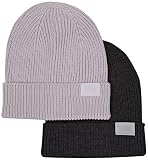 Urban Classics Unisex Acrylic 2-Pack Beanie-Mütze, heathergrey/softlilac, one Size