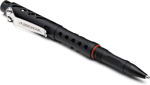 ZeroHour APEX - Bolígrafo táctico con punta de tungsteno, rompevidrios, bolígrafo EDC de lujo con tinta premium (aluminio negro mate)
