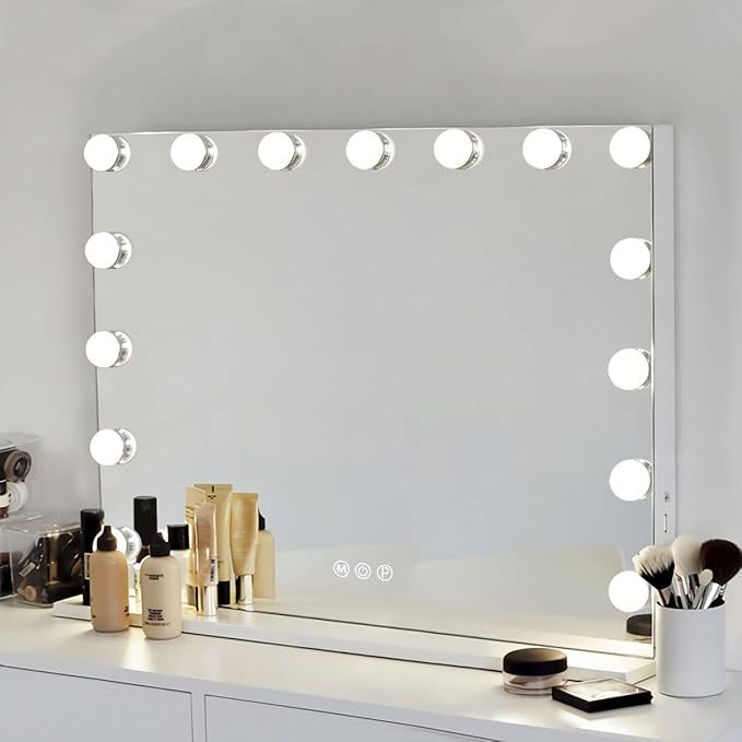 Hansong Vanity Mirror with Lights Hollywood Makeup Mirror with 15 LED