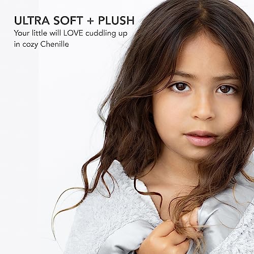 Little Giraffe Baby Blanket - Chenille Soft Blanket With Satin Trim - Baby Stroller Blanket - Newborn Baby Essentials & Baby Gifts - 29X35" - Silver #TOP1