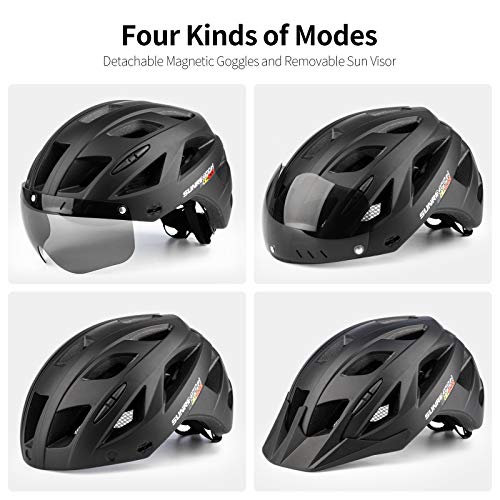 SUNRIMOON Adult Bike Helmet Cycling Helmets Mountain & Road Bicycle Helmets with USB Rechargeable Rear Light Detachable… - Image 6