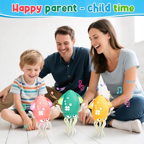 MACALOCA Tanzendes Octopus-Spielzeug, lustiges elektrisches tanzendes Octopus-Spielzeug mit LED & Musik, kreatives verrücktes 8-Bein-Action-Crawling Octopus für Stresslinderung & Kinder (Rosa)