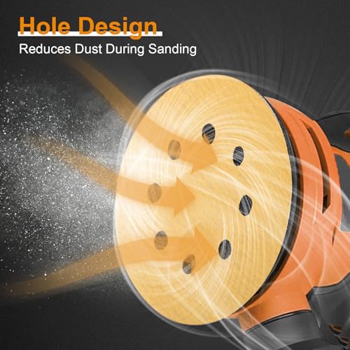 Image of 100 PCS 5 Inch 120 Grit Hook and Loop Gold Sanding Discs Sandpaper