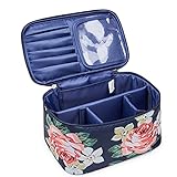 Travel Makeup Bag Large Cosmetic Bag Makeup Case Organizer for Women and Girls (Large, Dark Blue...