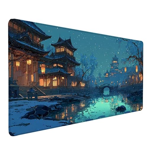 Tapis de Souris XXL Imperméable en Caoutchouc Antidérapant avec Bords Cousus