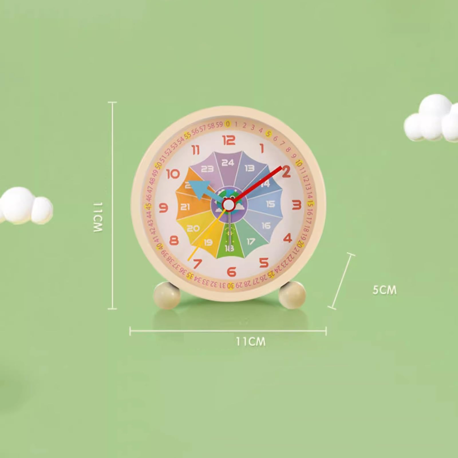 Despertador, Pequeño Reloj de Escritorio silencioso con luz Nocturna for Sala(Pink)
